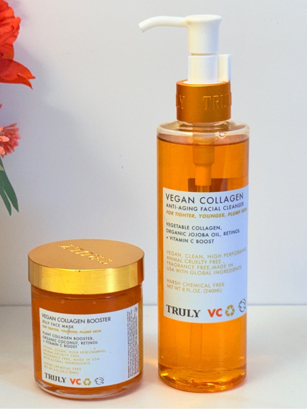 TRULY Truly Vegan Collagen Skincare Set – Facial Cleanser + Jelly Face Mask